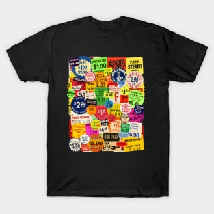 Retro Record Store Stickers T-Shirt